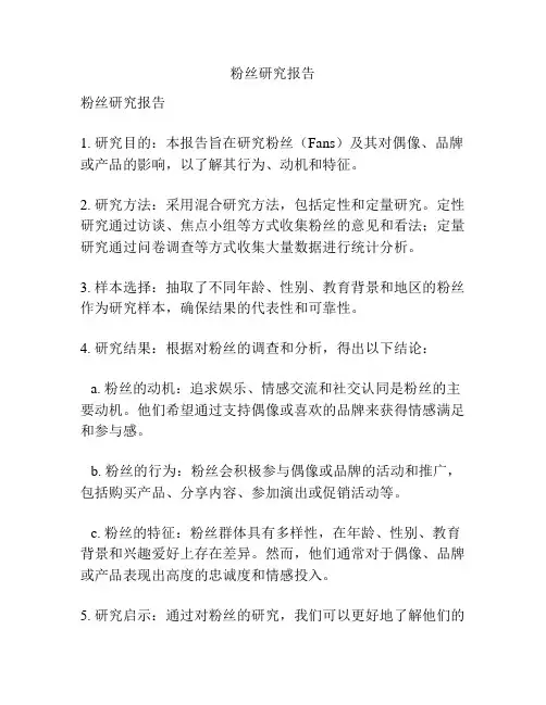 粉丝研究报告