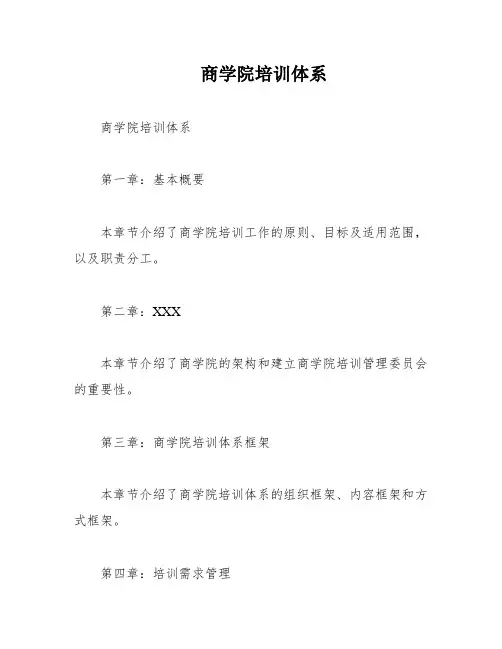 商学院培训体系