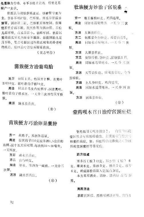 苗族便方巧治卵巢囊肿