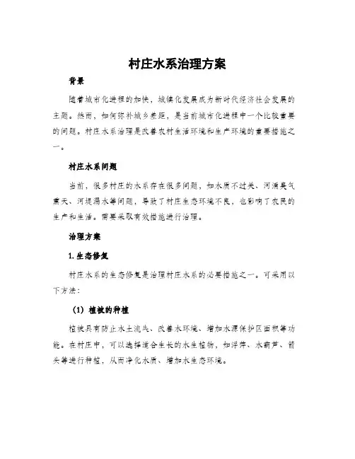 村庄水系治理方案
