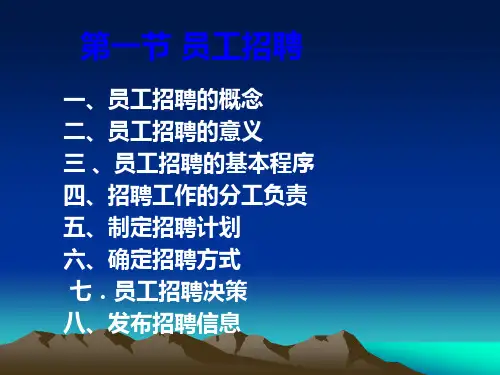 人力资源员工招聘