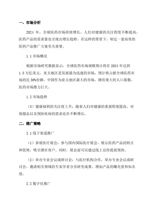 2024年医药产品推广方案