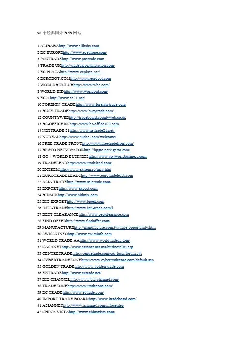 98个经典国外B2B网站