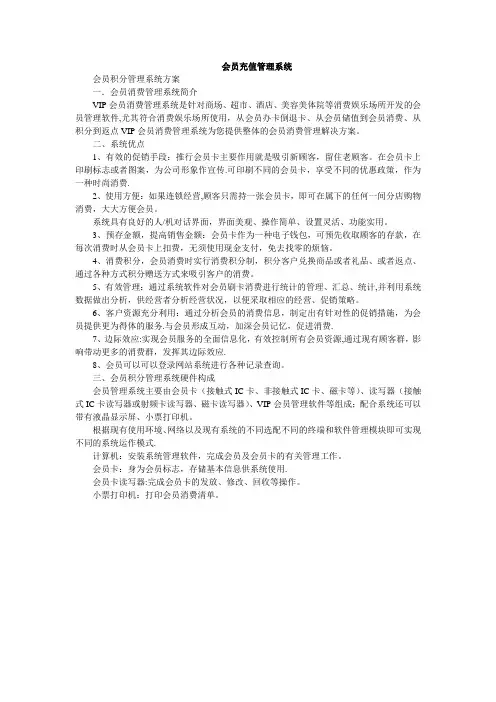 会员充值管理系统