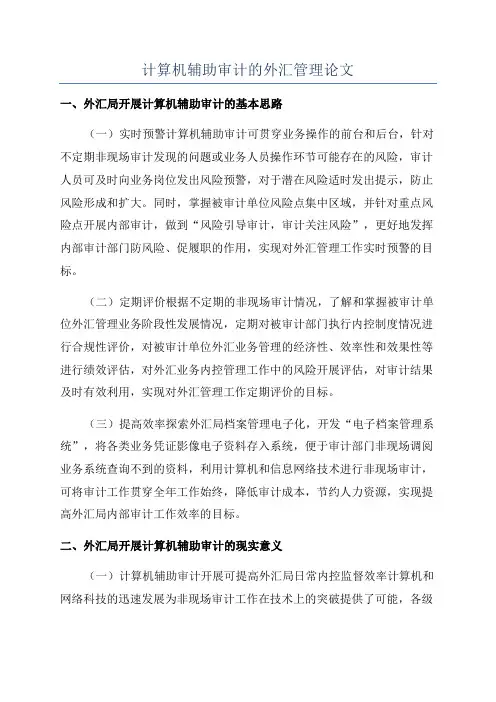 计算机辅助审计的外汇管理论文
