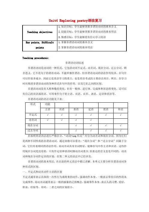 2023_2024学年高中英语Unit4语法复习讲义牛津译林版选择性必修第一册