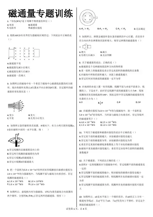 磁通量专题训练