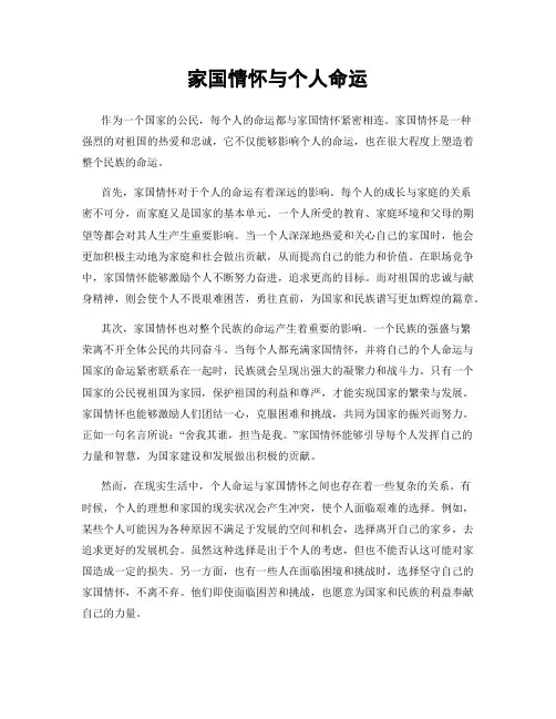 家国情怀与个人命运