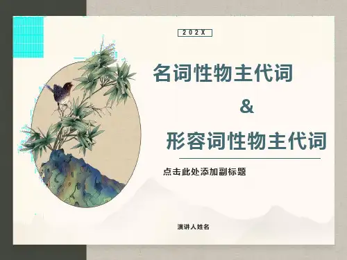 形容词性和名词性物主代词专项练习