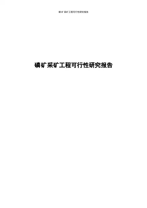 磷矿采矿工程可行性研究报告