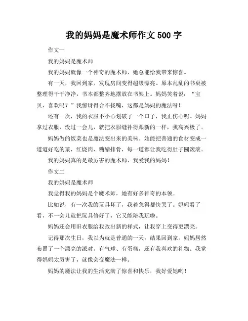 我的妈妈是魔术师作文500字