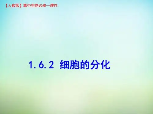 【人教版】高中生物必修一：6.2《细胞的分化》ppt课件