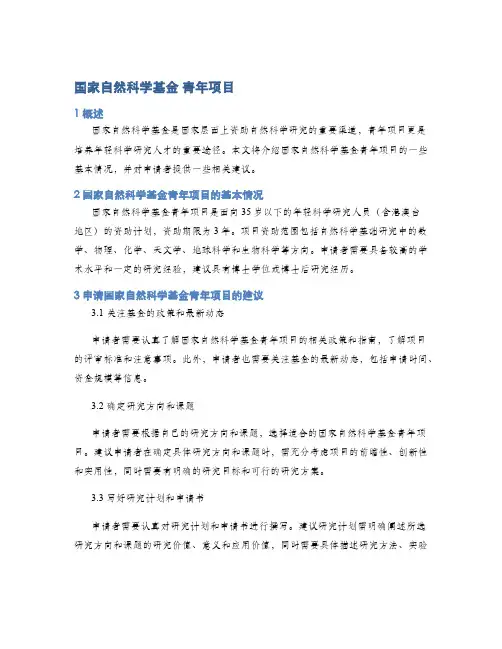 国家自然科学基金 青年项目
