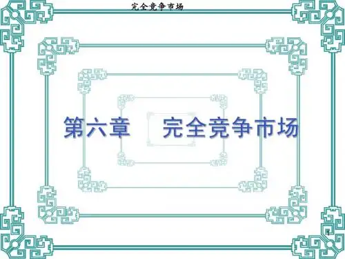 第六章 完全竞争市场