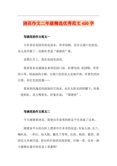浇花作文二年级精选优秀范文450字