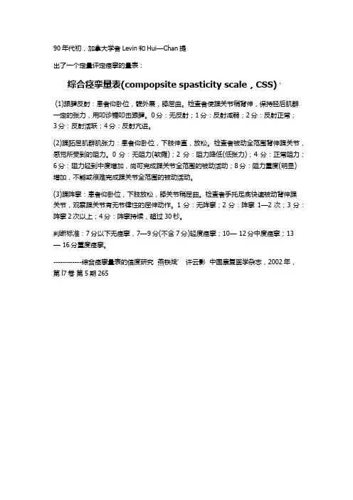痉挛综合量表