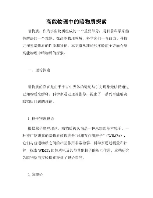 高能物理中的暗物质探索