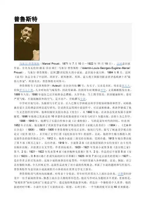 普鲁斯特——精选推荐