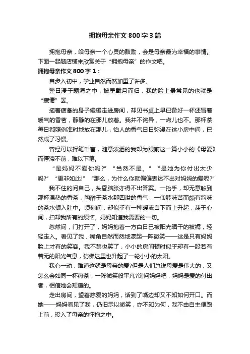 拥抱母亲作文800字3篇