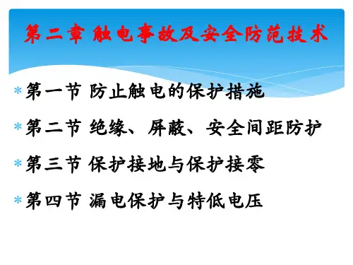 触电事故及安全防范技术PPT课件