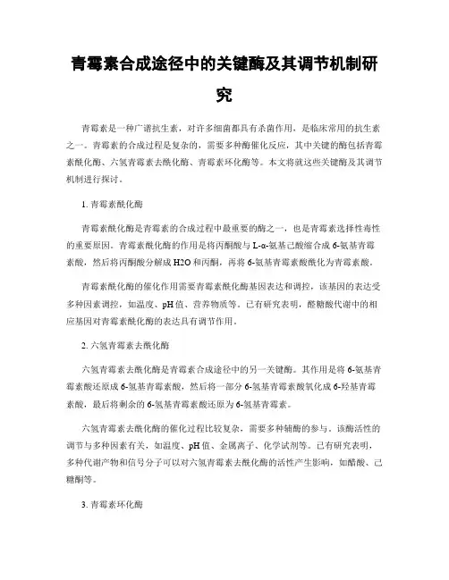 青霉素合成途径中的关键酶及其调节机制研究