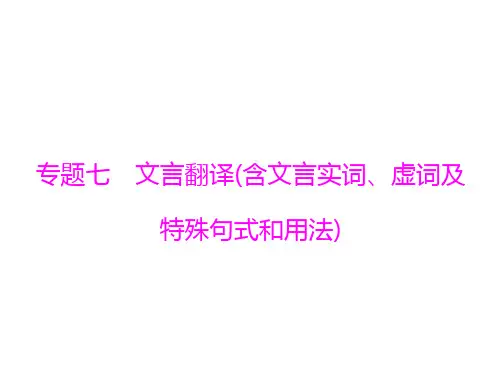 高考语文一轮课件文言翻译(含文言实词、虚词及特殊句式和用法)