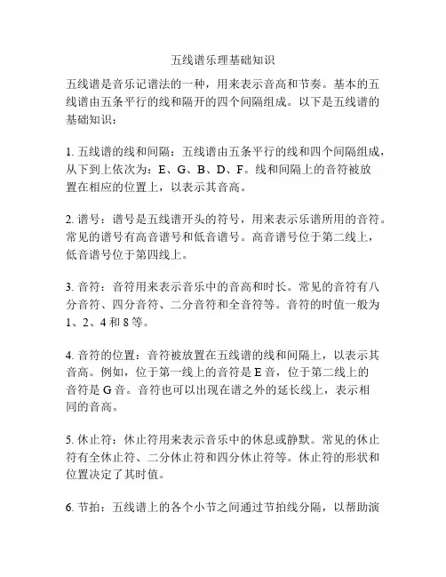 五线谱乐理基础知识