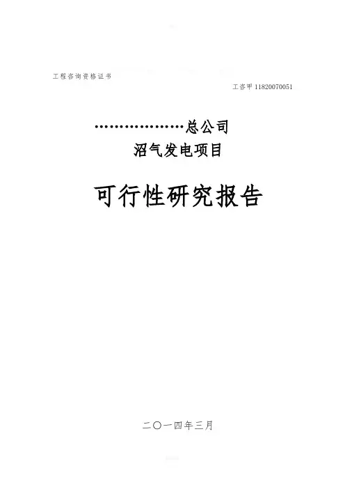沼气发电项目可行性报告