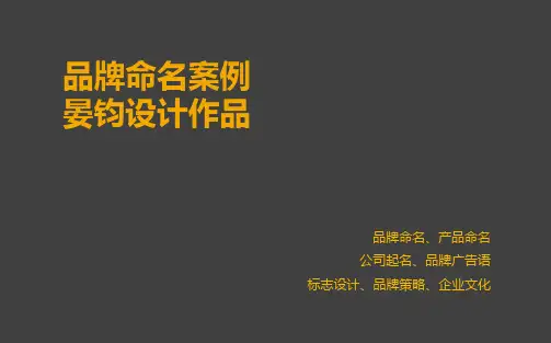 品牌命名案例合集(晏钧设计出品)