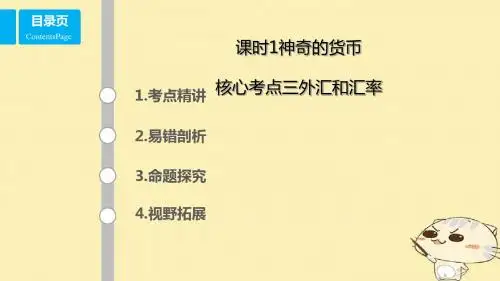 (全国乙)2018年高考政治一轮复习 第一单元 生活与消费 课时1 神奇的货币 考点三 外汇和汇率讲义 新人教版
