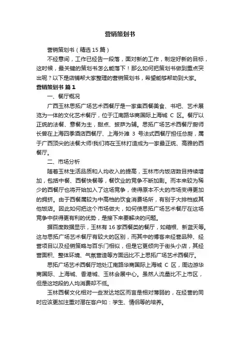 营销策划书