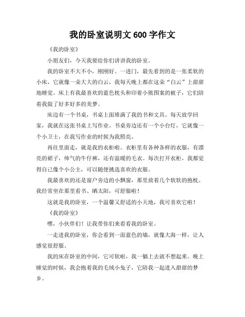 我的卧室说明文600字作文