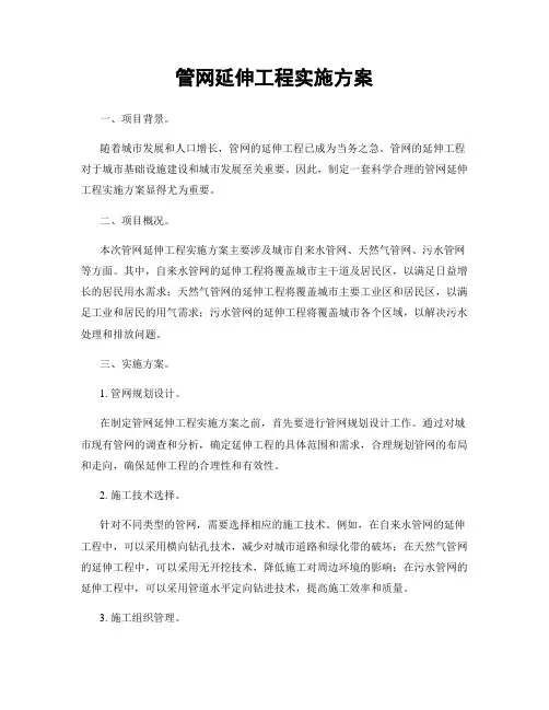管网延伸工程实施方案