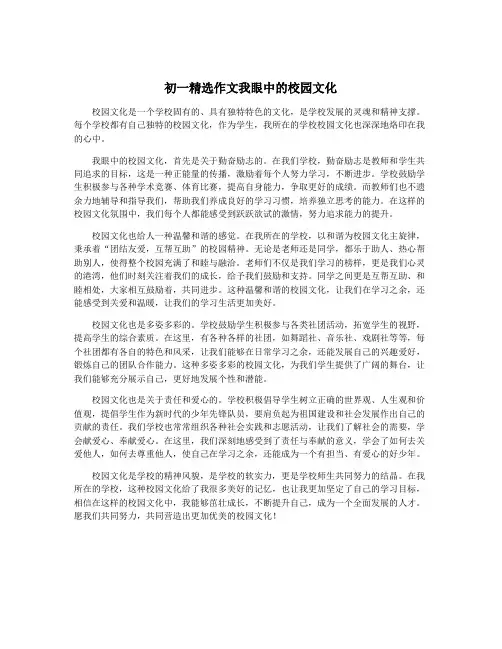 初一精选作文我眼中的校园文化