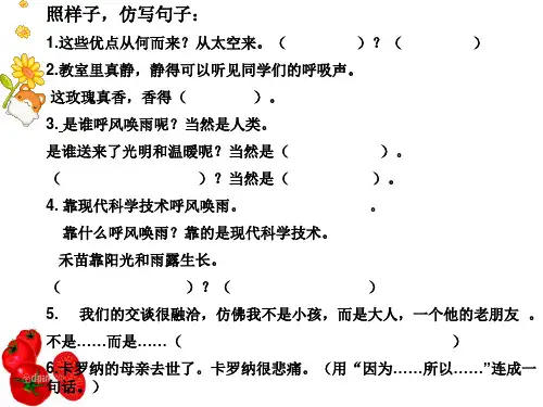 四年级语文仿写句子练习ppt课件