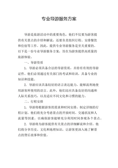 专业导游服务方案