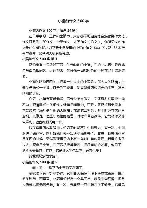 小猫的作文500字（精选24篇）