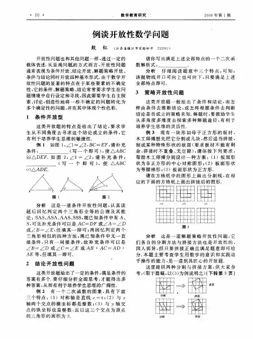 例谈开放性数学问题