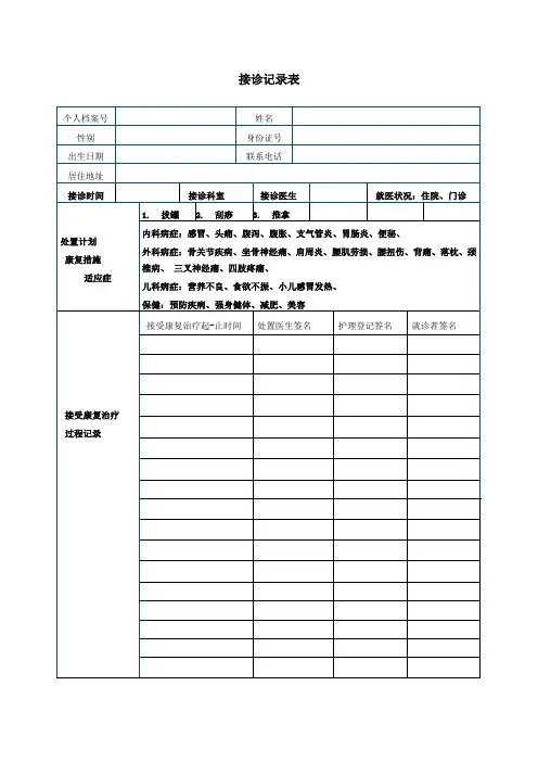 接诊记录(理疗)2