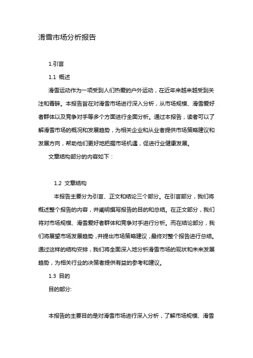 滑雪市场分析报告