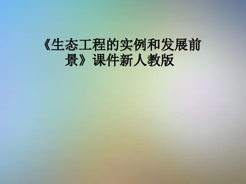 《生态工程的实例和发展前景》课件新人教版