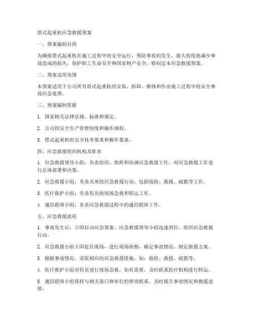 塔式起重机应急救援预案