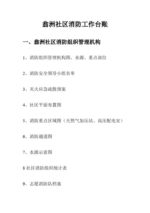社区消防工作台账