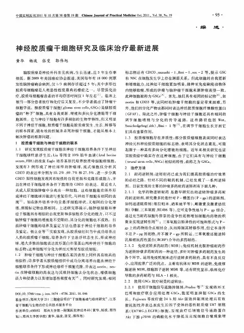 神经胶质瘤干细胞研究及临床治疗最新进展