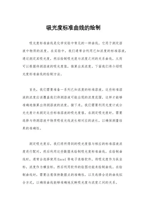 吸光度标准曲线的绘制