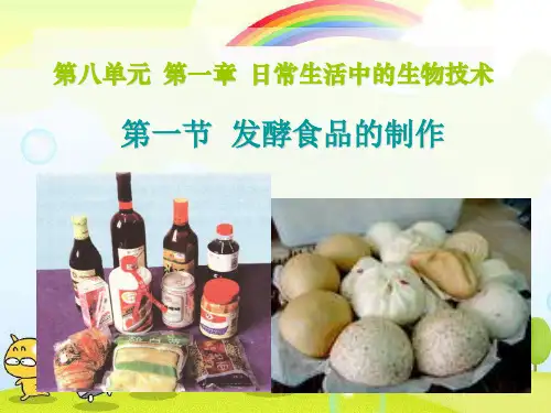 (新)冀教版生物八下《发酵食品的制作》公开课(课件) 2