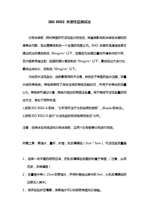 检测水溶性盐份