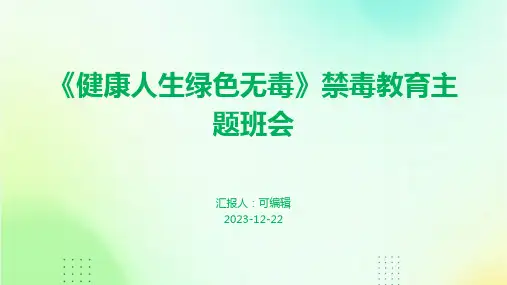 《健康人生绿色无毒》禁毒教育主题班会PPT