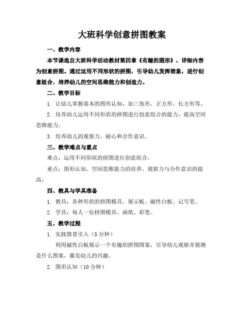 大班科学创意拼图教案
