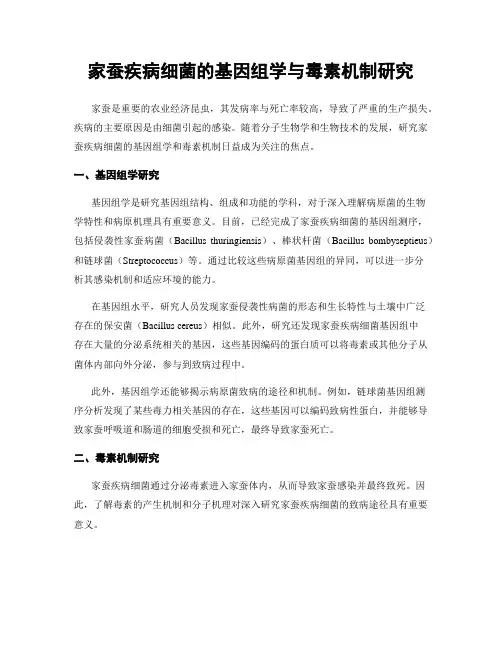 家蚕疾病细菌的基因组学与毒素机制研究